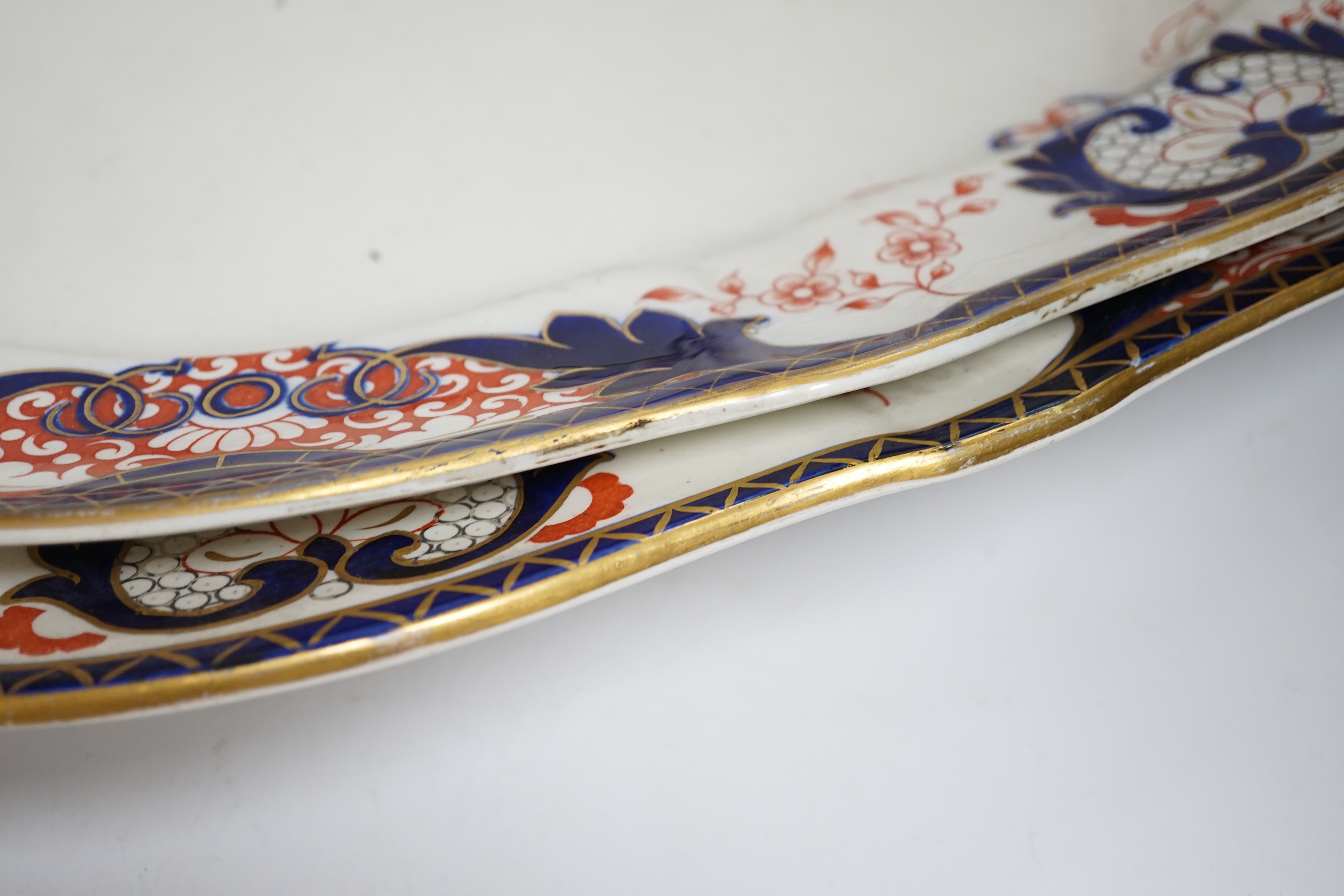 Two Royal Crown Derby Imari pattern 3615 meat dishes